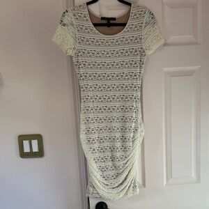 BCBGMaxAzria Lace Mini Dress in Cream